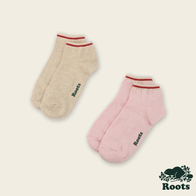 【Roots】Roots 配件- COTTON CABIN 船襪-2入組(粉紅色)