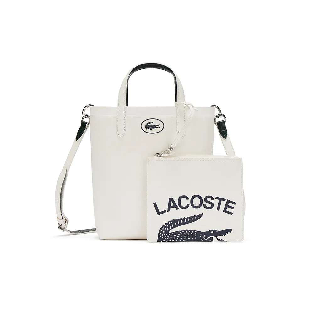 【LACOSTE】包款-Anna雙面手提袋附扁平袋(白色)