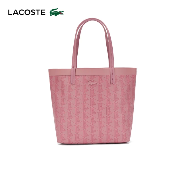 LACOSTE 母親節首選包款-印花塗層帆布小包(粉紅色)