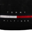 【Tommy Hilfiger】紅白槓字母標誌帆布手提後背包(黑)
