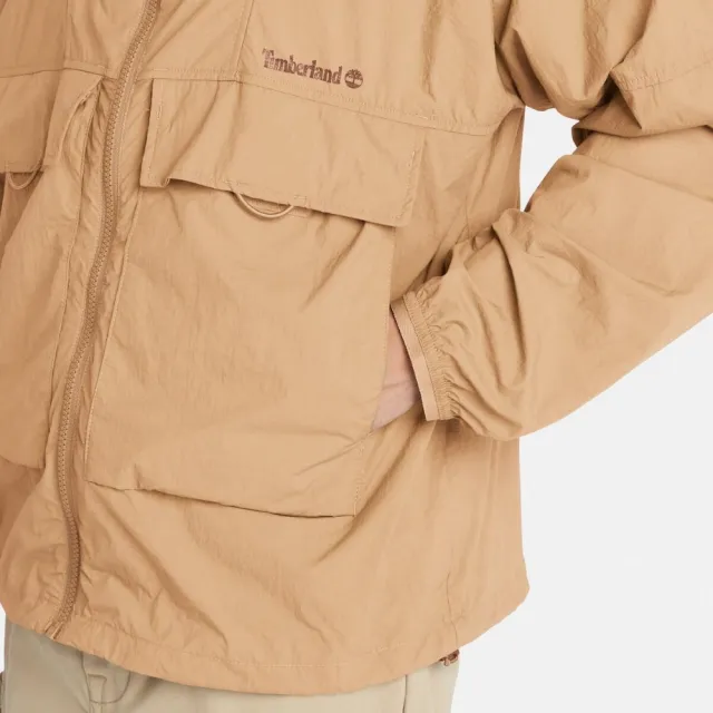 【Timberland】男款淺小麥色抗UV防風連帽外套(A41VFEH3)