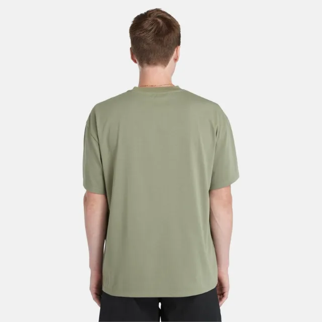 【Timberland】男款灰綠色 Outlast 恆溫科技短袖T恤(A5UMU590)