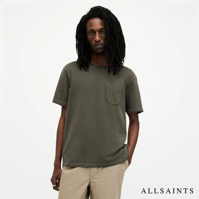 【ALLSAINTS】COLE 純棉寬鬆羅紋刷舊短袖T恤 MD501Z(寬鬆版型)