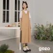 【gozo】織標異材質拼接綁帶背心洋裝(兩色)