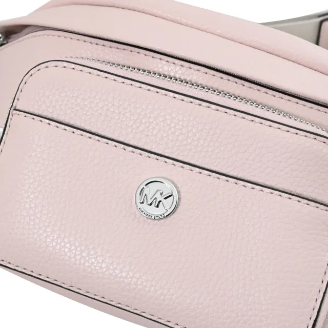 【Michael Kors】簡約LOGO附掛式零錢包三用胸口腰包多功能包(粉)