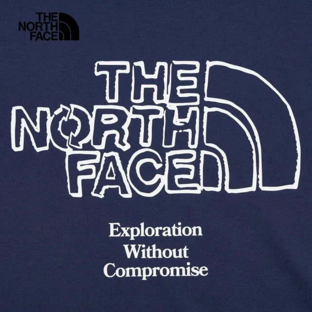 【The North Face】TNF 短袖上衣  胸前經典品牌LOGO U MFO S/S ECO BRAND TEE - AP 男女 藍(NF0A8AUX8K2)