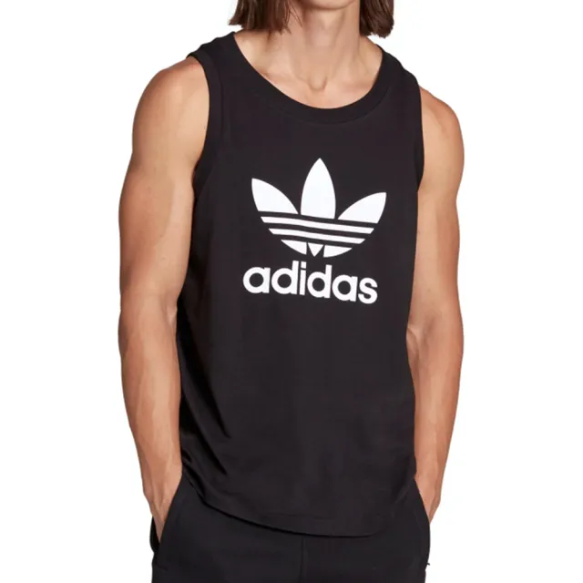 【adidas 愛迪達】Trefoil Tank 男款 黑色 運動背心 慢跑 三葉草 亞規 背心 IA4811