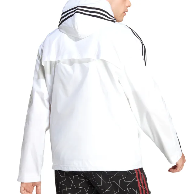 【adidas 愛迪達】ESSENTIALS  男款 白色 運動外套 風衣外套 亞規 外套 IB0382