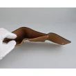 【COACH】COACH金字LOGO PVC拼接牛皮設計2卡釦式中夾(卡其x象牙白)