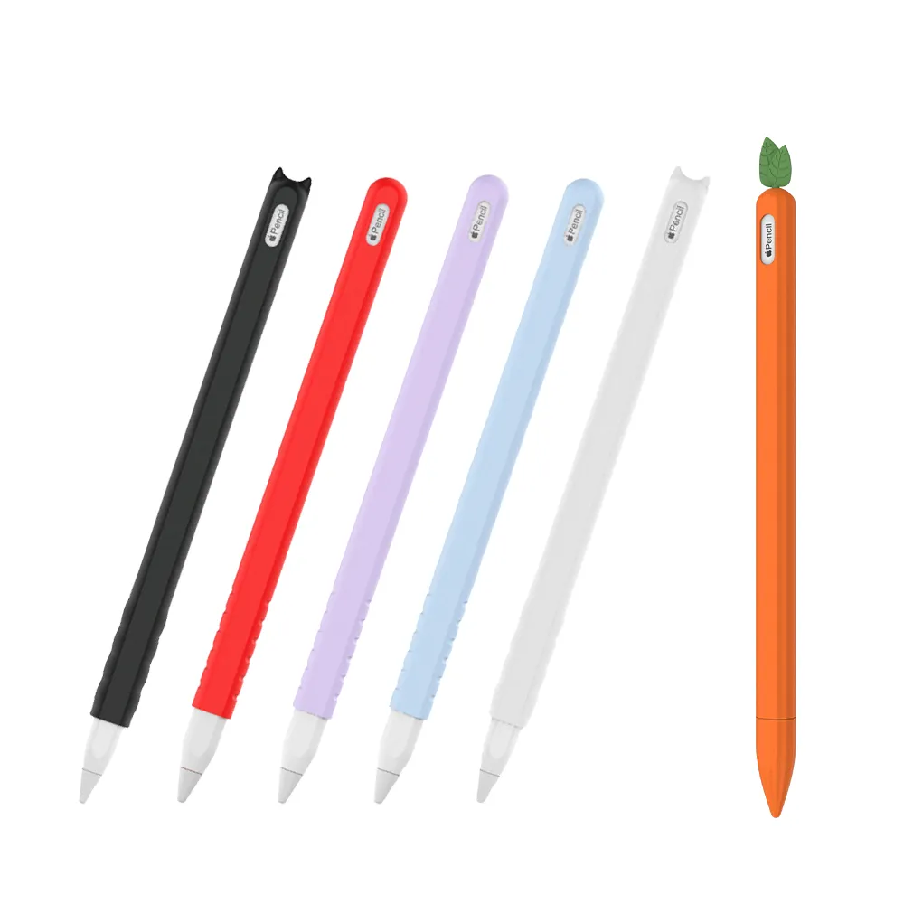 【eiP】Apple pencil 2 觸控筆筆套 矽膠保護套(胡蘿蔔 貓咪筆套/適用Penoval AX 矽膠筆套)