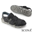 【SCONA 蘇格南】全真皮 輕量舒適休閒涼鞋(黑色 1759-1)