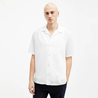 【ALLSAINTS】VALLEY 簡約公羊頭骨短袖夏威夷襯衫-白 M015SA(舒適版型)