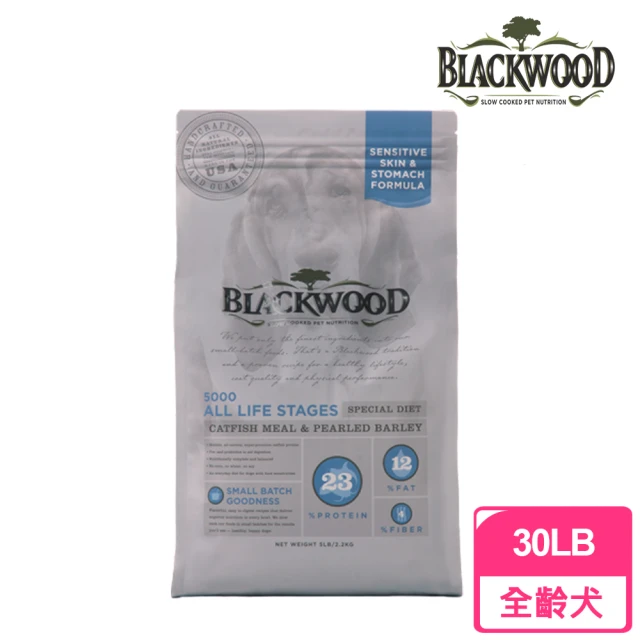 BLACKWOOD 柏萊富 功能性全齡滋補養生配方《鯰魚+珍珠麥》30磅/13.6kg(狗飼料 犬乾糧)