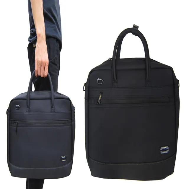 【SNOW.bagshop】雙11 文件包中容量可A4資料夾主袋+外袋共三層防水包 尼龍底加大量布提肩斜側背