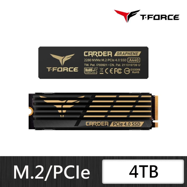 【Team 十銓】T-FORCE A440 黑曜女神 雙散熱片 4TB M.2 PCIe Gen4固態硬碟