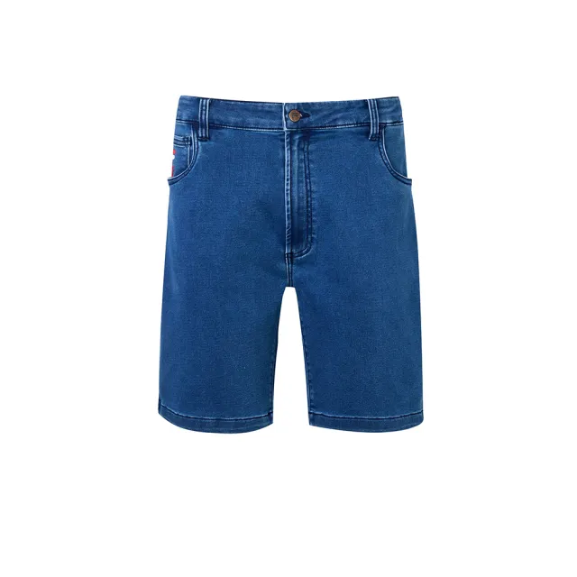 【FILA官方直營】男牛仔短褲-藍色(1SHY-1812-BU)