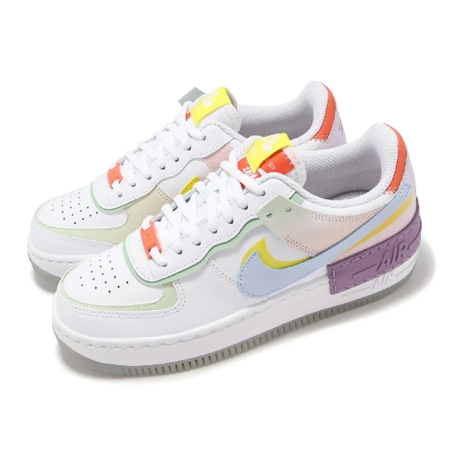 NIKE 耐吉 休閒鞋 Wmns AF1 Shadow 女鞋 白 紫 AF1 皮革 低筒 運動鞋(CW2630-141)