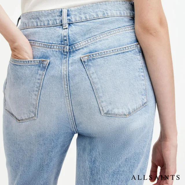 【ALLSAINTS】EDIE 破壞高腰直筒牛仔褲 W056EA(筒版型)