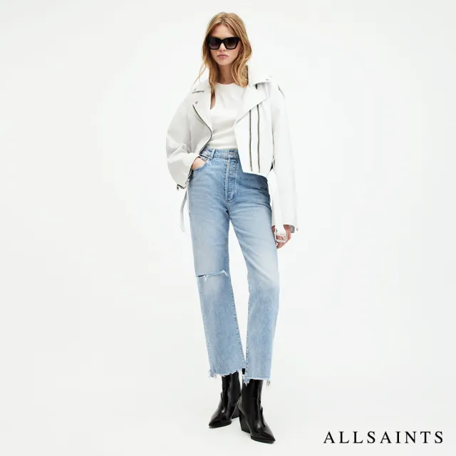 【ALLSAINTS】EDIE 破壞高腰直筒牛仔褲 W056EA(筒版型)