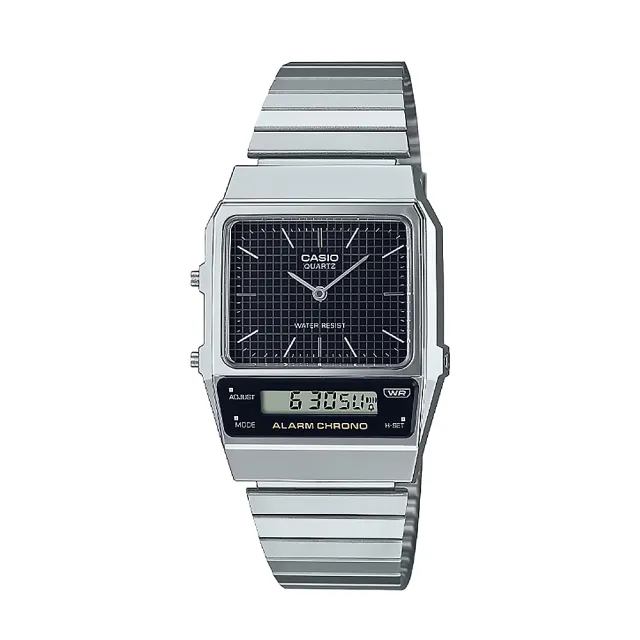【CASIO 卡西歐】AQ-800E 簡約 復古懷舊 雙顯 多功能 電子鐵 手錶(碼錶 LED)