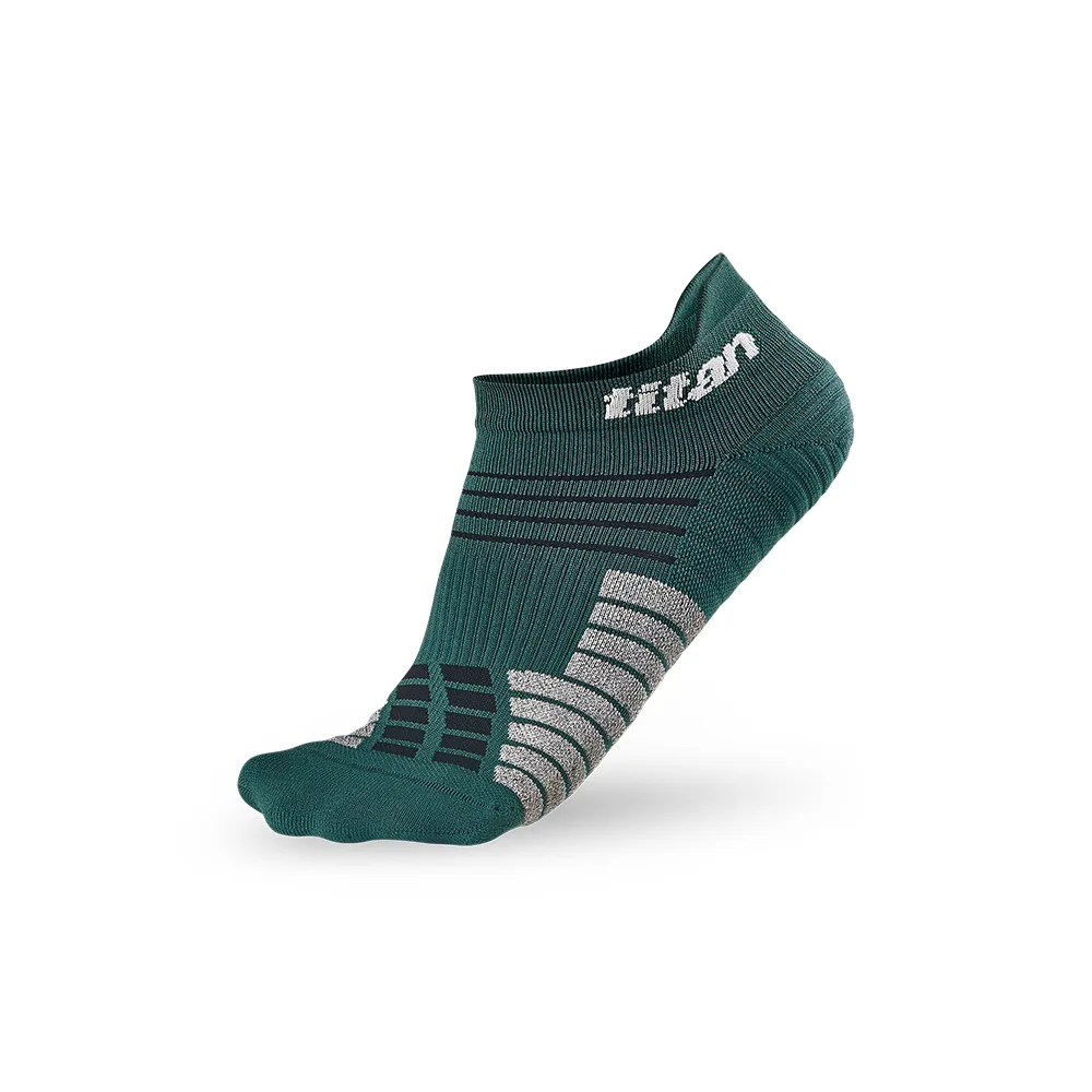 【titan 太肯】薄型跑襪 Elite 踝型_森林綠(止滑穩定 ~適馬拉松、越野跑)