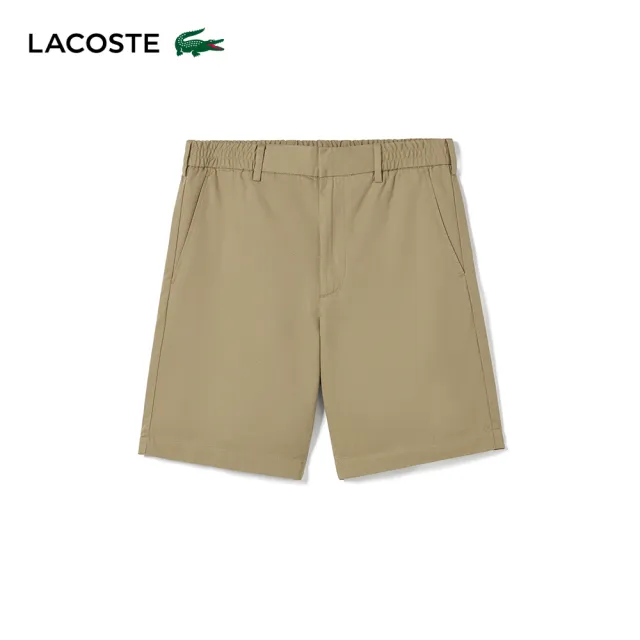 【LACOSTE】男裝-常規版型斜紋百慕達短褲(卡其色)