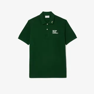 【LACOSTE】男裝-原創 L.12.12 刺繡標語短袖Polo衫(綠色)