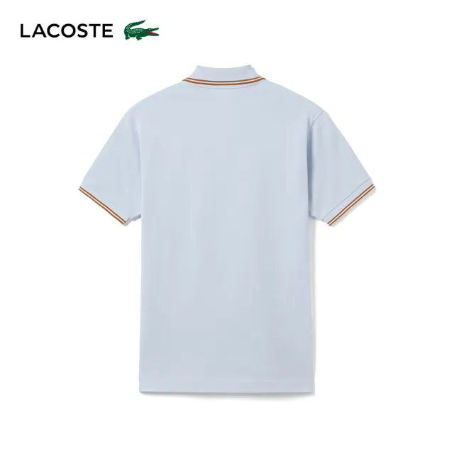 【LACOSTE】男裝-Original L.12.12 刺繡漆皮棉質短袖Polo衫(藍紫色)