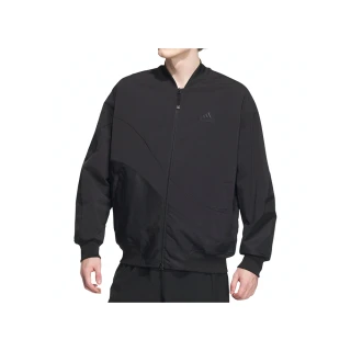 【adidas 愛迪達】CM WV JKT 男款 黑色 舒適 立領 口袋 寬鬆 外套 IZ1613