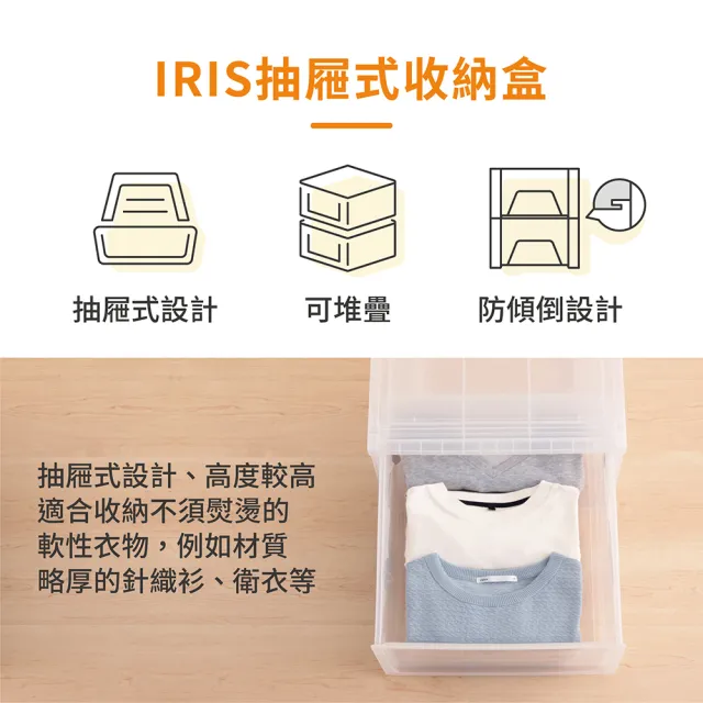 【IRIS】37.4L抽屜式收納箱MBC-LD(衣櫥收納/收納箱/可堆疊)