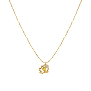 【ALUXE 亞立詩】10K金 黃寶石 鑽石項鍊 Winne維尼 迪士尼 小熊維尼系列 NNDW002