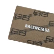 【Balenciaga 巴黎世家】新版經典LOGO雙B印花雙面三折零錢小短夾(淺棕)