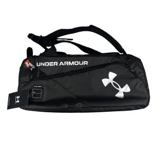 【UNDER ARMOUR】後背斜背兩用旅行袋55x27x24cm約40L黑X銀標(1361225001)