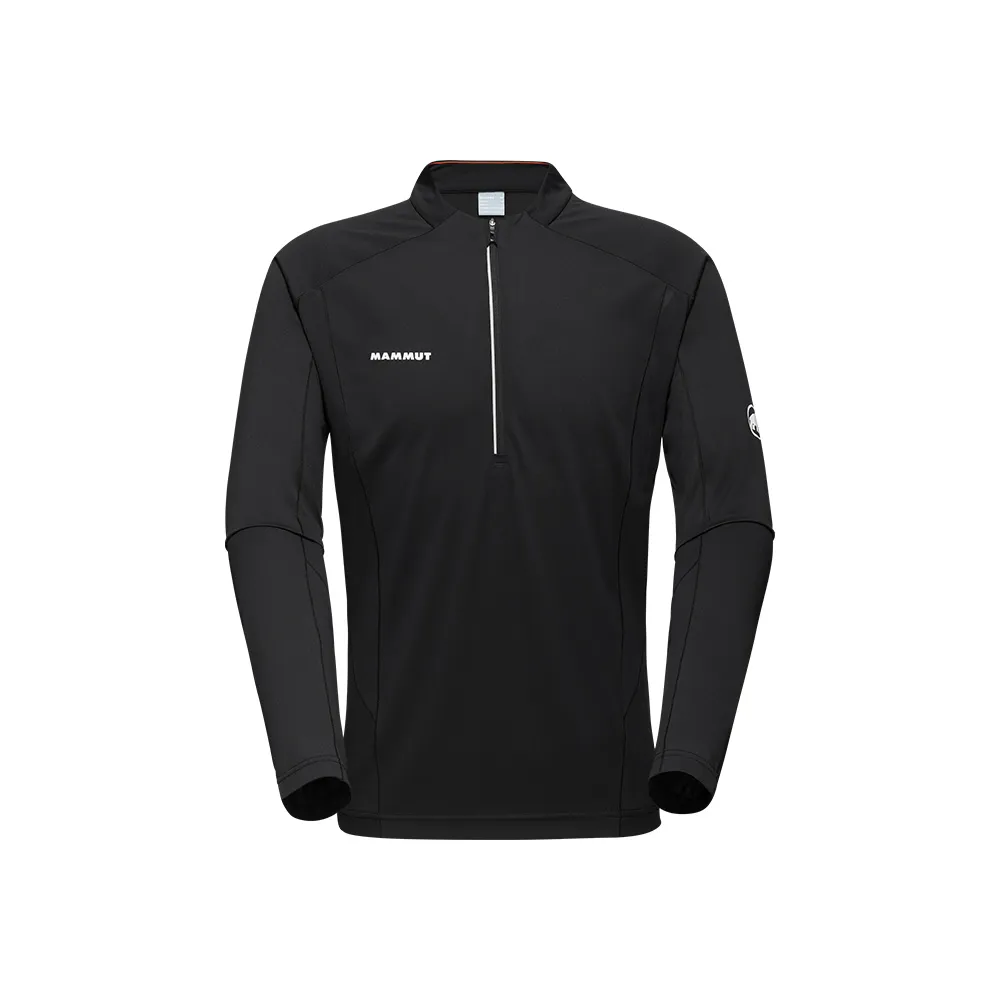 【Mammut 長毛象】Aenergy FL Half Zip LS AF 抗菌半拉鍊長袖排汗衣 黑色 男款 #1016-01310