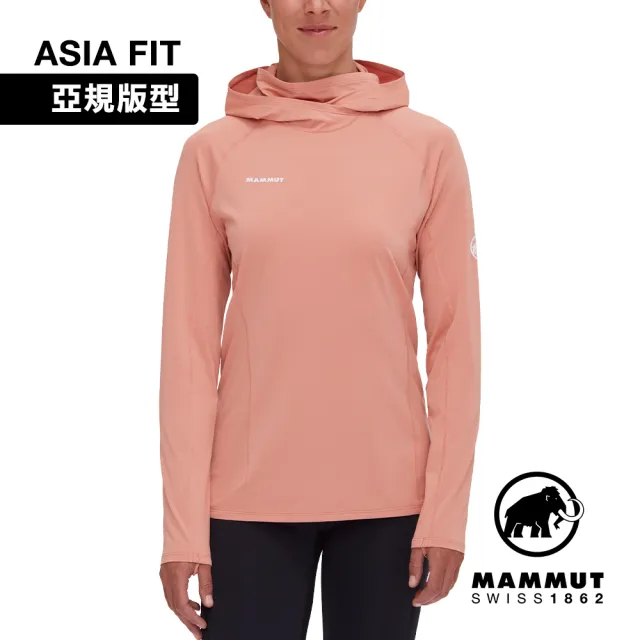 【Mammut 長毛象】Selun FL Sun Hoody AF Women 機能套頭連帽上衣 石英粉 女款 #1016-01410