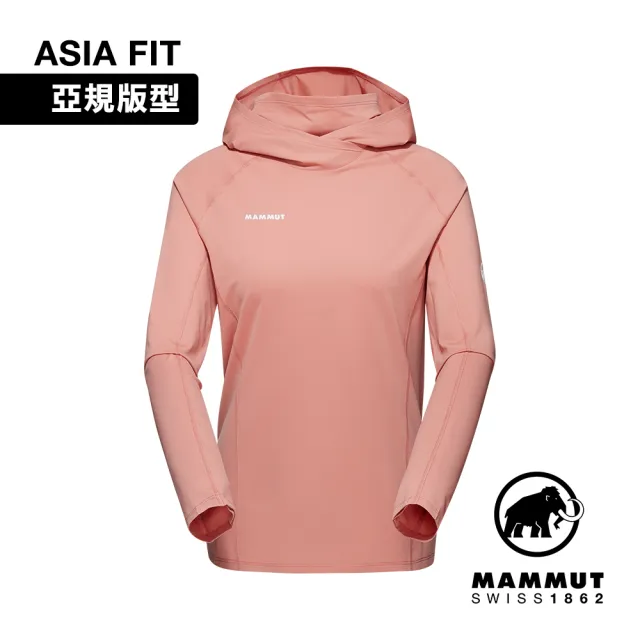 【Mammut 長毛象官方直營】Selun FL Sun Hoody AF Women 機能套頭連帽上衣 石英粉 女款 #1016-01410