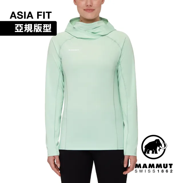 【Mammut 長毛象】Selun FL Sun Hoody AF Women 機能套頭連帽上衣 薄荷綠 女款 #1016-01410