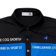 【LE COQ SPORTIF 公雞】高爾夫系列 男款黑色彈性運動風配色高機能防曬短袖POLO衫 QGT2J219