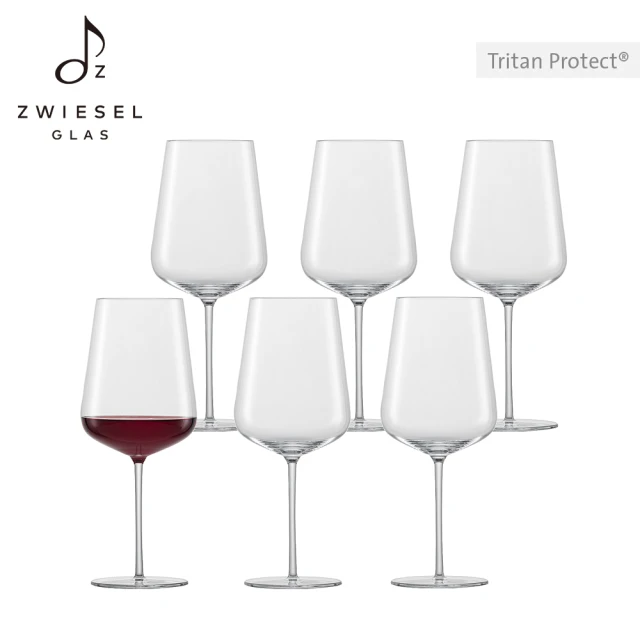 【ZWIESEL GLAS】ZWIESEL GLAS Vervino 類手工波爾多紅酒杯742ml 六入組(紅酒杯/白酒杯/品酒杯)