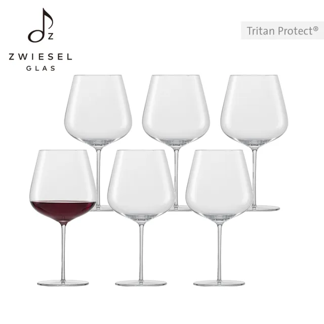 【ZWIESEL GLAS】德國製 Vervino 類手工勃根地紅酒杯955ml 六入組(紅酒杯/類手工杯/品酒杯)