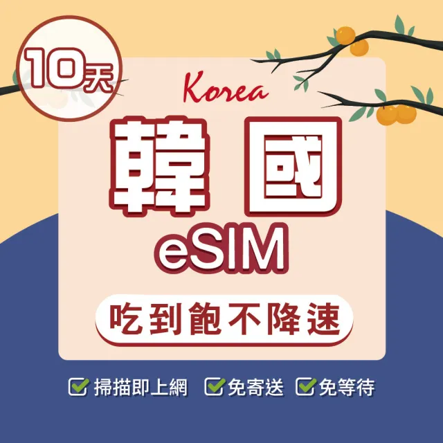 【環亞電訊】eSIM韓國10天吃到飽不降速附贈門號(eSIM 24H自動發貨 韓國門號 虛擬卡 韓國網卡 環亞電訊)