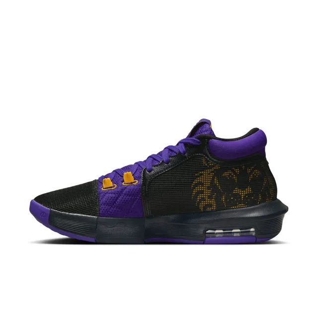 【NIKE 耐吉】運動鞋 籃球鞋 男鞋 LEBRON WITNESS 8 EP LBJ Lakers 黑 紫 緩震 包覆 實戰(FB2237001)