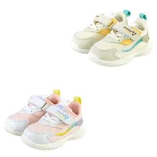 【TOPU ONE】12.5-14.5cm兒童鞋 簡約線條輕量減壓休閒運動鞋(米.粉色)