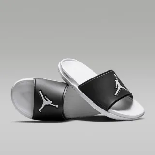 【NIKE 耐吉】拖鞋 涼鞋 防水 運動 休閒 籃球造型 男鞋 JORDAN JUMPMAN SLIDE 黑 白 AJ 喬丹(FQ1598010)