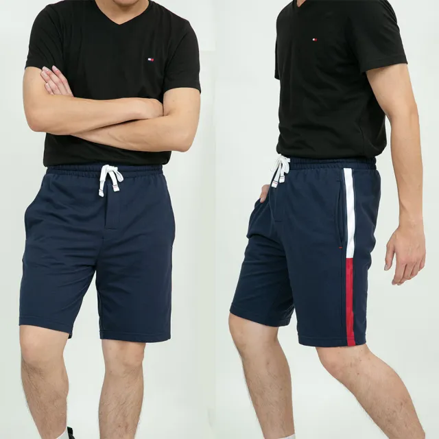 【Tommy Hilfiger】Tommy Hilfiger 棉短褲 深藍 大尺碼 短褲 鬆緊 無刷毛 湯米 鬆緊褲(短褲9572EL3)