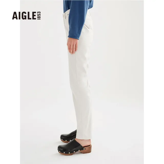 【AIGLE】女抗UV快乾彈性長褲AG-3P225A138 淺卡其(女長褲 抗UV長褲 快乾彈性長褲)