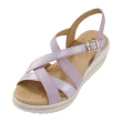 【Kimo】羅馬假期｜雙交叉修飾設計楔型涼鞋 女鞋(浪漫紫 KBDSF167079)