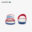 【LACOSTE】男鞋-LOGO雙色拖鞋(白/藍色)