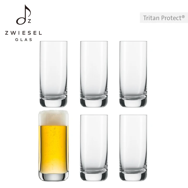 【ZWIESEL GLAS】ZWIESEL GLAS convention 萬用水晶杯345ml 6入組(水杯/啤酒杯/品酒杯/調酒杯)