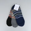 【Paul Smith】經典多色條紋棉質混紡船型襪三件裝(黑x灰x深藍)